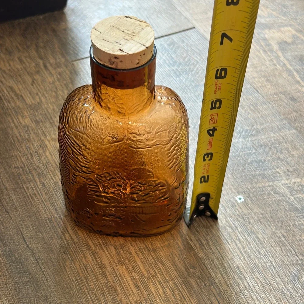 Nuutajärvi Arabia Finland Oiva Toikka Fauna Amber Glass Decanter 5 Shot Glasses